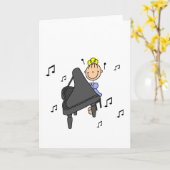 Strichmännchen-Grußkarte für Piano Player Karte (Gelbe Blume)