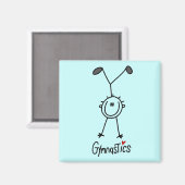 Strichmännchen Gymnastik - Tshirts und Geschenke Magnet (Vorderseite/Rückseite)