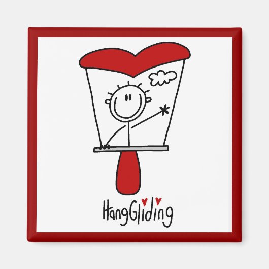 Strichmännchen Hang Gliding Tshirts und Geschenke Magnet (Vorne)