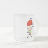 Strichmännchen-Himmel-Taucher-T-Shirts und Mattglastasse (VorderseiteRechts)