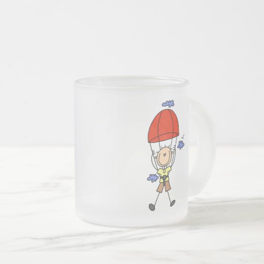 Strichmännchen-Himmel-Taucher-T-Shirts und Mattglastasse (VorderseiteRechts)