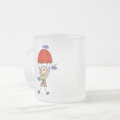 Strichmännchen-Himmel-Taucher-T-Shirts und Mattglastasse (Vorderseite Links)