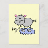 Strichmännchen Hippo T - Shirt und Geschenke Postkarte (Vorderseite)