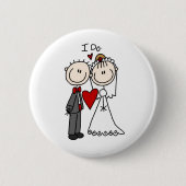 Strichmännchen Hochzeit und Hochzeit Button (Vorderseite)