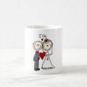 Strichmännchen Hochzeit und Hochzeit Kaffeetasse (Mittel)