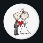 Strichmännchen Hochzeit und Hochzeit Magnet<br><div class="desc">Schaffen Sie sich Ihr eigenes Ich,  Hochzeit Braut und Bräutigam Strichmännchen.</div>
