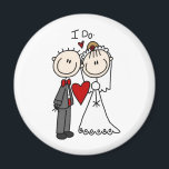 Strichmännchen Hochzeit und Hochzeit Magnet<br><div class="desc">Schaffen Sie sich Ihr eigenes Ich,  Hochzeit Braut und Bräutigam Strichmännchen.</div>