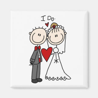 Strichmännchen Hochzeit und Hochzeit Magnet