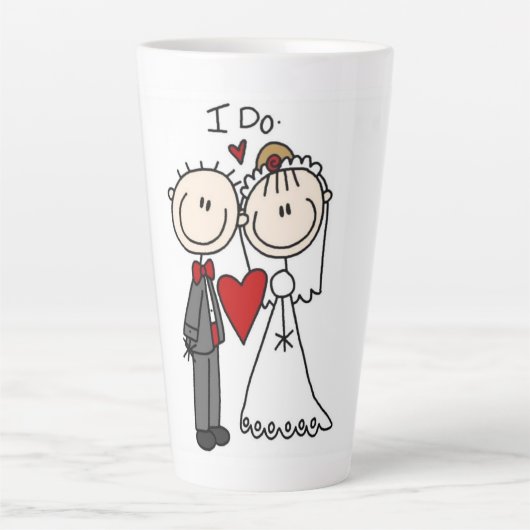 Strichmännchen Hochzeit und Hochzeit Milchtasse (Vorderseite)