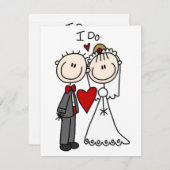 Strichmännchen Hochzeit und Hochzeit Mitteilungskarte (Vorne/Hinten)