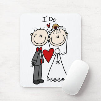 Strichmännchen Hochzeit und Hochzeit Mousepad