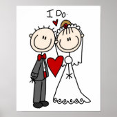 Strichmännchen Hochzeit und Hochzeit Poster (Vorne)