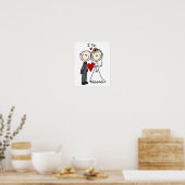 Strichmännchen Hochzeit und Hochzeit Poster (Küche)