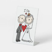Strichmännchen Hochzeit und Hochzeit Sockelschild (Vorderseite)
