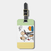 Strichmännchen-Hochzeits-Flitterwochen-T - Shirts Gepäckanhänger (Vorderseite vertikal)