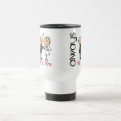 Strichmännchen-Hochzeits-Paar-Herr u. Frau Always Reisebecher (Mittel)