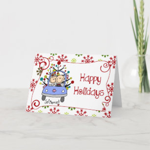Strichmännchen Hochzeitspaar Weihnachtsfeiertag Feiertagskarte