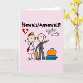 Strichmännchen Honeymooner T - Shirt und Geschenke Karte (Gelbe Blume)