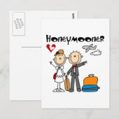 Strichmännchen Honeymooner T - Shirt und Geschenke Postkarte (Vorne/Hinten)