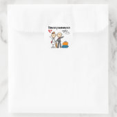 Strichmännchen Honeymooner T - Shirt und Geschenke Runder Aufkleber (Tasche)