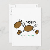 Strichmännchen Horse Tshirts und Geschenke Postkarte (Vorne/Hinten)