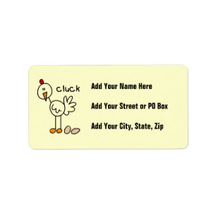 Strichmännchen-Huhn-T - Shirts und Geschenke Adressaufkleber