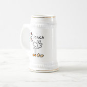 Strichmännchen-Huhn-T - Shirts und Geschenke Bierglas (Vorderseite Links)
