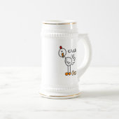 Strichmännchen-Huhn-T - Shirts und Geschenke Bierglas (VorderseiteRechts)