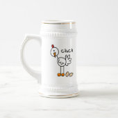 Strichmännchen-Huhn-T - Shirts und Geschenke Bierglas (Links)