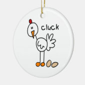 Strichmännchen-Huhn-T - Shirts und Geschenke Keramikornament (Links)
