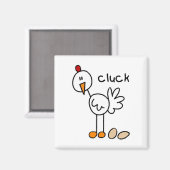 Strichmännchen-Huhn-T-Shirts und Geschenke Magnet (Vorderseite/Rückseite)