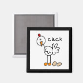 Strichmännchen-Huhn-T-Shirts und Geschenke Magnet (Vorderseite/Rückseite)