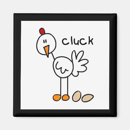 Strichmännchen-Huhn-T-Shirts und Geschenke Magnet (Vorne)
