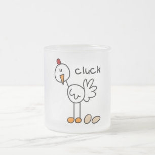 Strichmännchen-Huhn-T-Shirts und Geschenke Mattglastasse