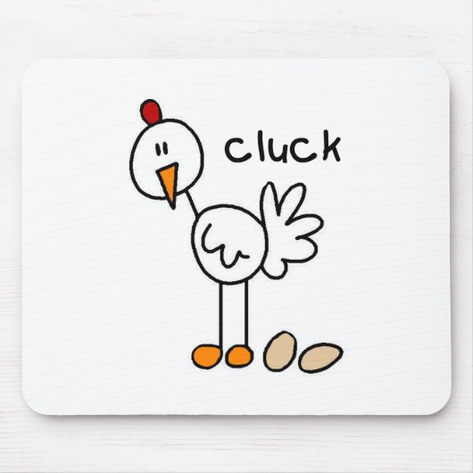 Strichmännchen-Huhn-T-Shirts und Geschenke Mousepad (Vorne)