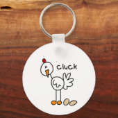 Strichmännchen-Huhn-T-Shirts und Geschenke Schlüsselanhänger (Vorderseite)
