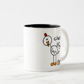 Strichmännchen-Huhn Zweifarbige Tasse (VorderseiteRechts)