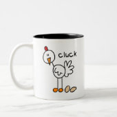 Strichmännchen-Huhn Zweifarbige Tasse (Links)