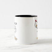 Strichmännchen-Huhn Zweifarbige Tasse (Mittel)
