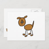 Strichmännchen Hunde T - Shirt und Geschenke Postkarte (Vorne/Hinten)