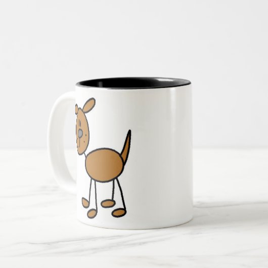 Strichmännchen-HundeT - Shirts und -geschenke Zweifarbige Tasse (Vorderseite Links)