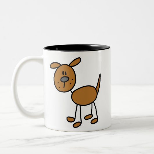 Strichmännchen-HundeT - Shirts und -geschenke Zweifarbige Tasse (Links)