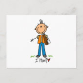 Strichmännchen Hunter Postkarte (Vorderseite)