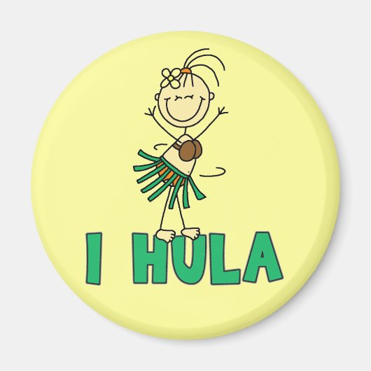 Strichmännchen I Hula T - Shirt und Geschenke Magnet (Vorne)