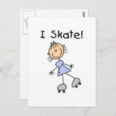 Strichmännchen I Skate Tshirts und Geschenke Postkarte (Vorne/Hinten)