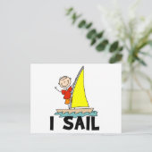 Strichmännchen I T - Shirt und Geschenke segeln Postkarte (Stehend Vorderseite)