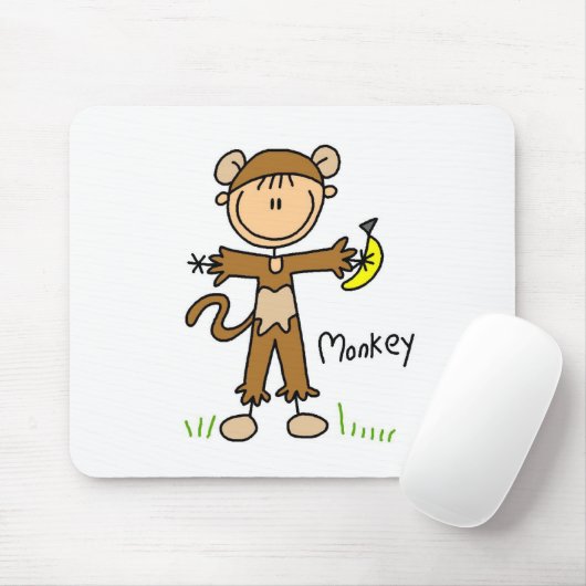 Strichmännchen im Affe-Anzug Mousepad (Mit Mouse)