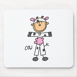 Strichmännchen im Kuh-Anzug Mousepad