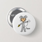 Strichmännchen im MäuseAnzugs-Knopf Button (Vorne & Hinten)