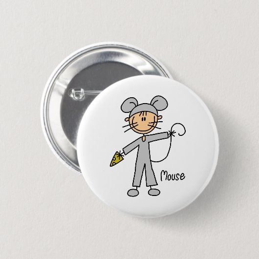 Strichmännchen im MäuseAnzugs-Knopf Button (Vorne & Hinten)